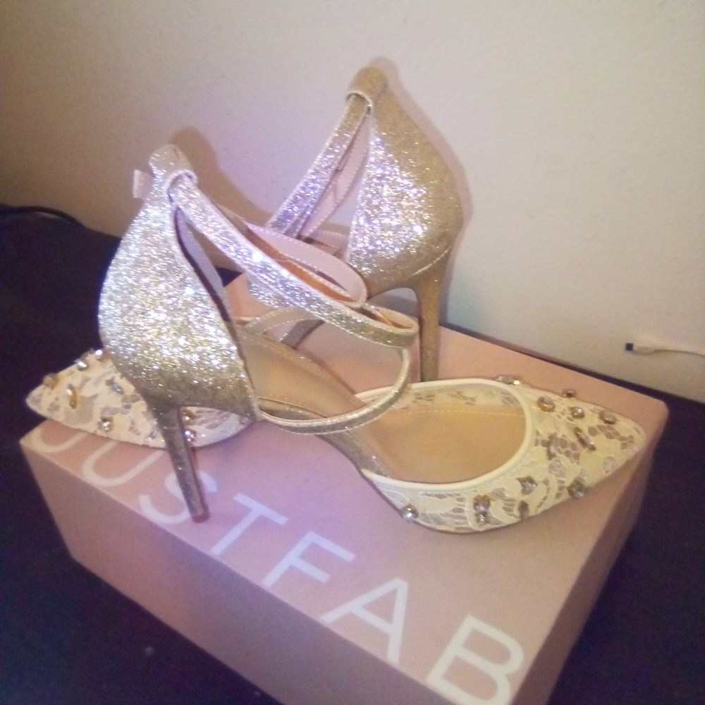JustFab Gold Glitter Women's Shoes